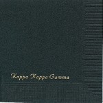 Kappa Kappa Gamma Napkin, Black, Gold Foil, Font PA