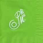 Napkin, Lime, White Foil Nat'l Office Logo, Phi Mu