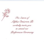 Raised Ink Flat Card, Red Ink, Preference Ceremony, Red Ink, font #9, Alpha Omicron Pi