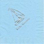 Napkin, color discontinued, Silver Sailboat & Delta Gamma, Delta Gamma