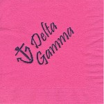 Napkin, Hot Pink, Blue Ink Anchor (contemp), Delta Gamma
