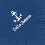 Napkin, Dark Blue, White Foil Anchor (nat) & Delta Gamma, Delta Gamma