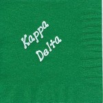 Napkin, color discontinued, White Foil Bubble Lettering Kappa Delta