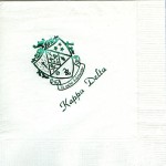 Napkin, White, Green Foil Crest, Font PA Kappa Delta