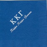 Napkin, Dark Blue, White Foil Greek Letters, Font PA, Kappa Kappa Gamma