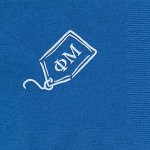 Napkin, Royal Blue, White Foil Luggage Tag, Phi Mu