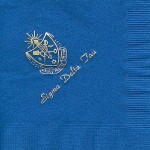 Napkin, color discontinued, Gold Foil Crest, Font PA Sigma Ddlta Tau