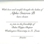 Inside Message, Font #9, Alpha Omicron Pi bid card