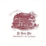 Pi Beta Phi Note Card, Wine Thermography (raised print) Font #10