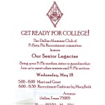 Legacies Party Invitation. Pi Beta Phi wine imprint, font special, vertical panel card