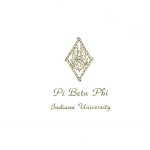 Pi Beta Phi note card, gold thermography (raised print) Font #2