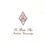 Pi Beta Phi note card, wine thermography (raised print) Font #5