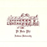 Pi Beta Phi note card, wine thermography (raised print) Font #10