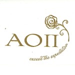 Fold-over Card, Gold Thermography, Alpha Omicron Pi