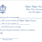 Kappa Kappa Gamma Recommendation Thank You, R. Blue Thermography, Font #9