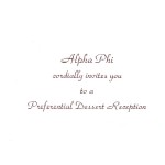 1-color ink flat card, Wine thermography, Font #2, Alpha Phi Preference Reception
