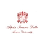 1-color Thermography fold-over card, red ink, font #5, Alpha Gamma Delta