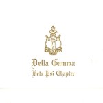 Fold-over Card, Gold Thermography, Font #10, Delta Gamma