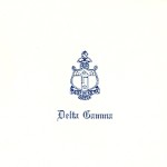 Fold-over Card, Reflex Blue Thermography, Font #10, Delta Gamma