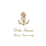 Fold-over Card, Gold Thermography, Font #5 Delta Gamma